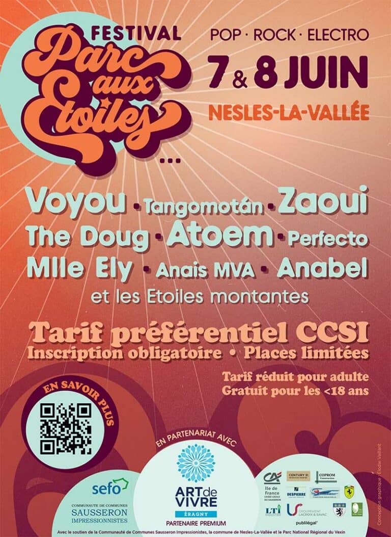 Affiche de la troisième édition du festival Le Parc aux Etoiles de Nesles-la-Vallée